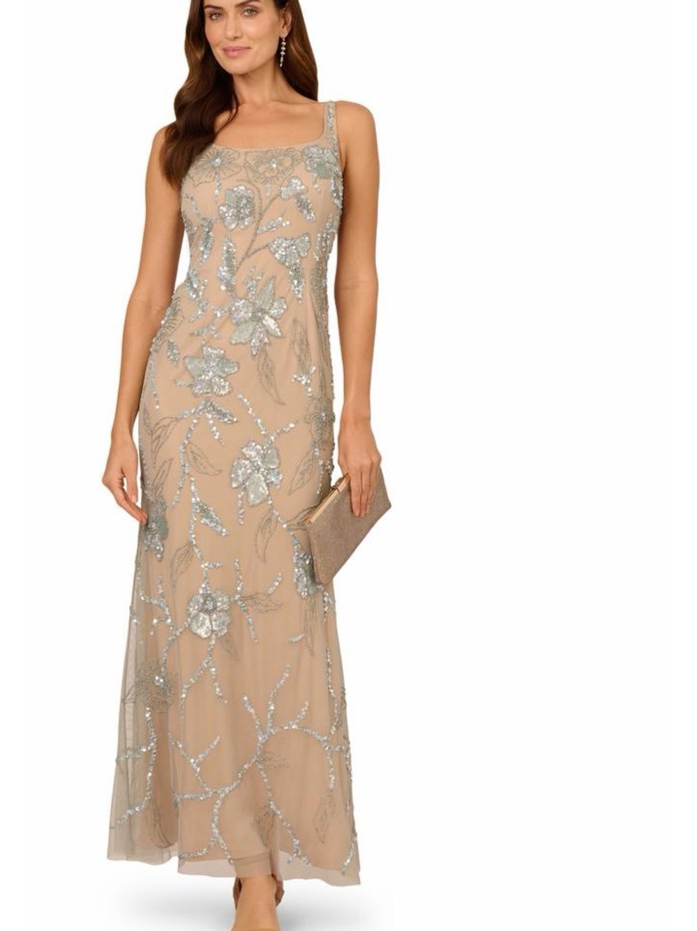ADRIANNA PAPELL women’s Beaded Mermaid Long Dress